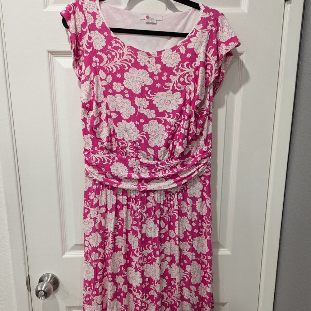 Boden Pink Floral Midi Dress – US 12 (UK 16)